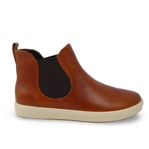 Ecco Soft 7 Chelsea Booties Women's US 9 - 9.5 Leather Boots Cognac EUR 40 NWOB